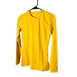 FIGS Ribbed Long Sleeve Underscrub Top Yellow XS NWT Womens Scrub Base Layer